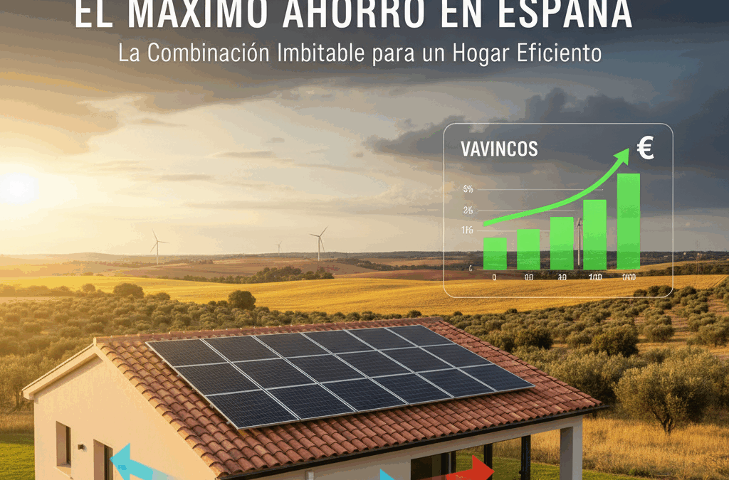 Combinación de energía solar fotovoltaica y aerotermia